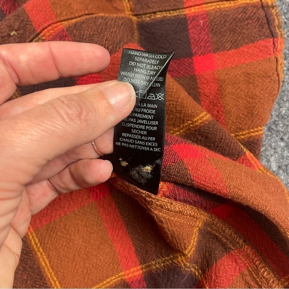 OBEY Men’s Gower Woven Long sleeve Button Down brown/orange plaid size: Large - Picture 5 of 8